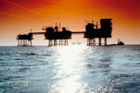 Oil plant over the sea